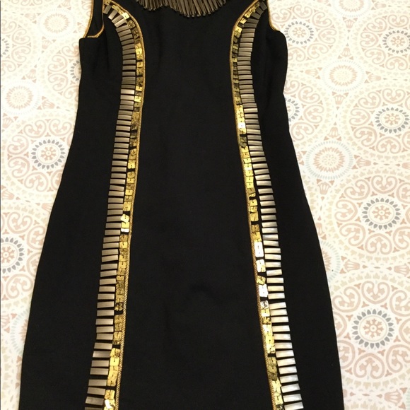 Hunt No More Black Gold Bodycon Embellished - Picture 2 of 7